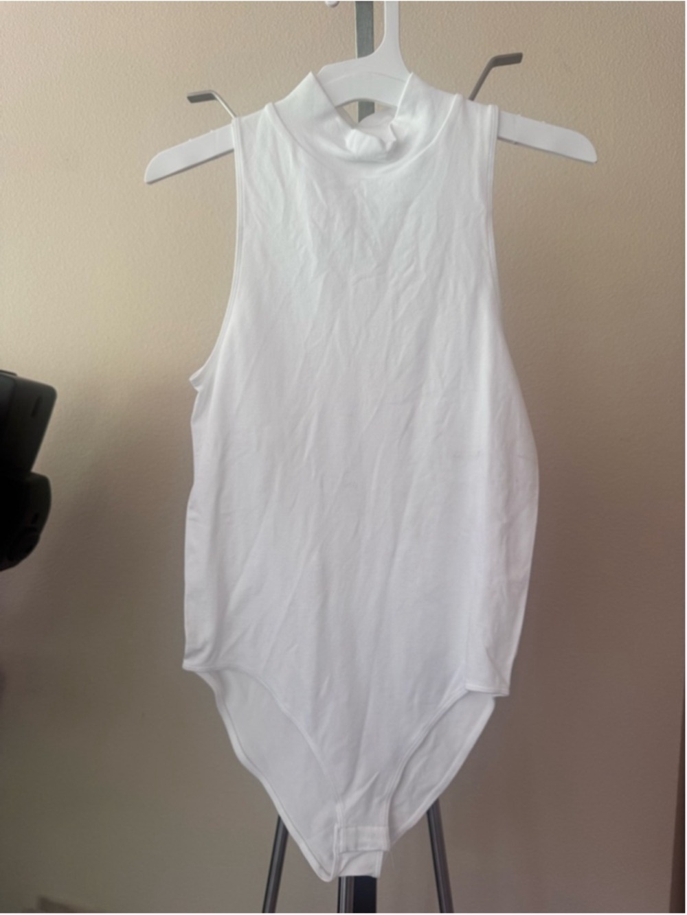 A New Day White Mock Neck Sleeveless Bodysuit Small